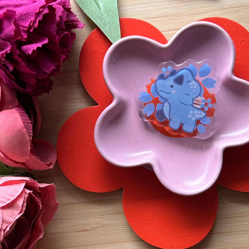 Blau Sakura Dino Acryl Pin